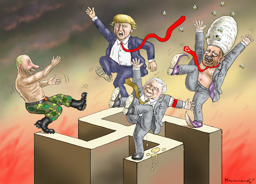 Cartoon: STOPPT DAS WELTWEITE PISSTUM ! (medium) by marian kamensky tagged obama,trump,präsidentenwahlen,usa,baba,vanga,republikaner,inauguration,demokraten,fbi,james,comey,katar,wikileaks,faschismus,obama,trump,präsidentenwahlen,usa,baba,vanga,republikaner,inauguration,demokraten,fbi,james,comey,katar,wikileaks,faschismus