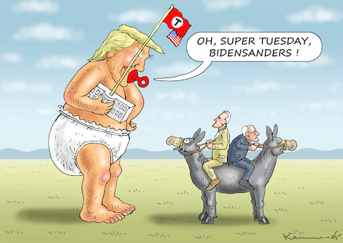 Cartoon: SUPER TUESDAY (medium) by marian kamensky tagged selenskyj,ukraine,rüstungsgeld,trump,wahllampfhilfe,joe,biden,amtsenthebungsverfahren,impeachment,john,bolton,super,tuesday,selenskyj,ukraine,rüstungsgeld,trump,wahllampfhilfe,joe,biden,amtsenthebungsverfahren,impeachment,john,bolton,super,tuesday