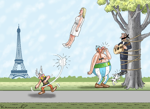 Cartoon: TAPFERE GALLIER (medium) by marian kamensky tagged wahlen,in,frankreich,le,pen,wahlen,in,frankreich,le,pen