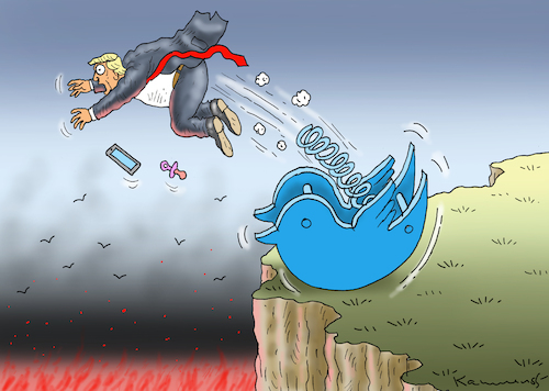 Cartoon: THANK YOU TWITTER !!! (medium) by marian kamensky tagged us,wahlen,joe,biden,trump,corona,kapitol,putsch,bob,woodward,harris,pence,us,wahlen,joe,biden,trump,corona,kapitol,putsch,bob,woodward,harris,pence