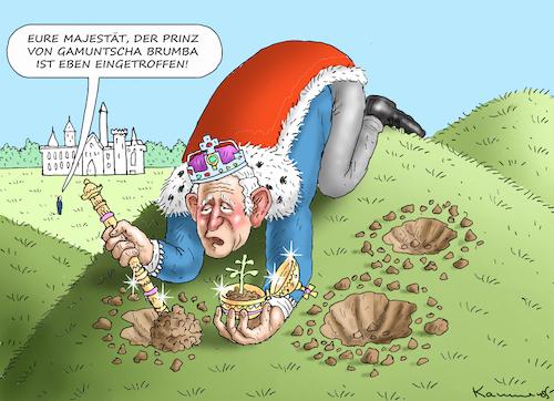 Cartoon: THE KING CHARLES (medium) by marian kamensky tagged the,king,charles,the,king,charles