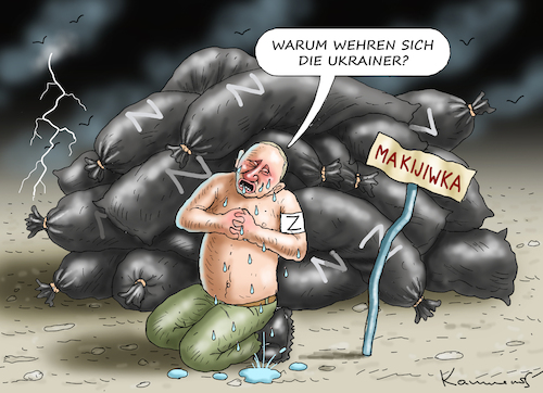 Cartoon: TOTE RUSSEN IN MAKIJIWKA (medium) by marian kamensky tagged tote,russen,in,makijiwka,putin,ukraine,krieg,tote,russen,in,makijiwka,putin,ukraine,krieg