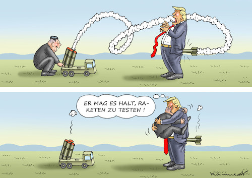 Cartoon: TRUMP LIEBT ROCKETMAN KIM (medium) by marian kamensky tagged obama,trump,präsidentenwahlen,usa,baba,vanga,republikaner,inauguration,demokraten,kim,jong,un,wikileaks,faschismus,singarur,nato,summit,ruhani,iran,atomabkommen,pompeo,merkel,obama,trump,präsidentenwahlen,usa,baba,vanga,republikaner,inauguration,demokraten,kim,jong,un,wikileaks,faschismus,singarur,nato,summit,ruhani,iran,atomabkommen,pompeo,merkel