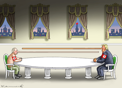 Cartoon: TRUMP TRIFFT PUTIN (medium) by marian kamensky tagged trump,trifft,putin,trump,trifft,putin