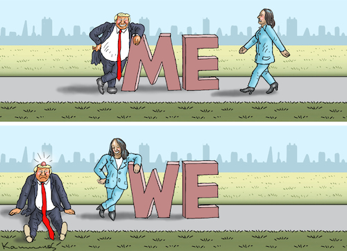 Cartoon: TRUMP ÜBERRASCHT (medium) by marian kamensky tagged biden,rücktritt,harris,trump,wahlen,usa,biden,rücktritt,harris,trump,wahlen,usa