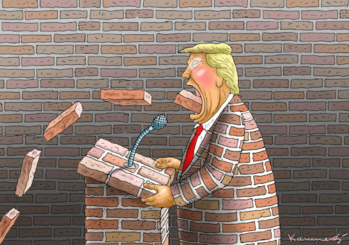 Cartoon: TRUMPS REDE ZUR LAGE DER NATION (medium) by marian kamensky tagged venezuela,maduro,trump,putin,revolution,oil,industry,socialism,venezuela,maduro,trump,putin,revolution,oil,industry,socialism