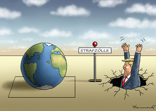 Cartoon: TRUMPS STRAFZÖLLE (medium) by marian kamensky tagged obama,trump,präsidentenwahlen,usa,baba,vanga,republikaner,inauguration,demokraten,wikileaks,faschismus,trumps,handelskrieg,strafzölle,obama,trump,präsidentenwahlen,usa,baba,vanga,republikaner,inauguration,demokraten,wikileaks,faschismus,trumps,handelskrieg,strafzölle