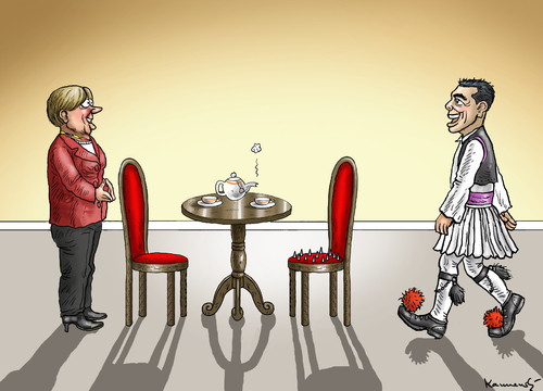 Cartoon: TSIPRAS IN BERLIN (medium) by marian kamensky tagged alexis,tsipras,griechenland,rettungsschirm,eu,griechowestern,alexis,tsipras,griechenland,rettungsschirm,eu,griechowestern