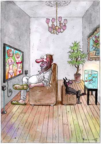 Cartoon: TV evening (medium) by marian kamensky tagged humor