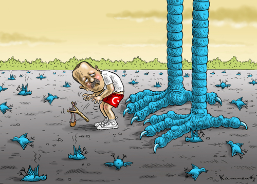 Cartoon: Twitter Erdogan (medium) by marian kamensky tagged erdogan,türkei,korruption,twitterverbot,internet,erdogan,türkei,korruption,twitterverbot,internet