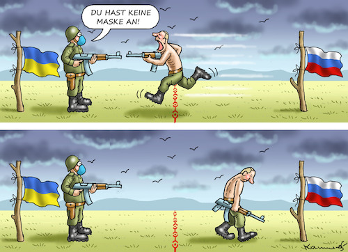 Cartoon: UKRAINE INVASION (medium) by marian kamensky tagged putins,bescherung,ukraine,provokation,baerbock,lawrow,nato,osterweiterung,putins,bescherung,ukraine,provokation,baerbock,lawrow,nato,osterweiterung