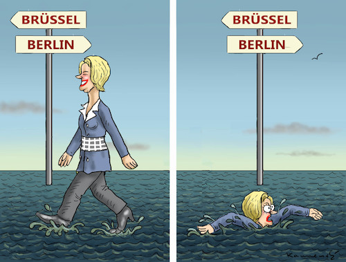 Cartoon: URSULAS KURZER ABSTECHER (medium) by marian kamensky tagged ursula,von,der,leyen,berateraffäre,bundeswehr,vetternwirtschaft,korruption,ursula,von,der,leyen,berateraffäre,bundeswehr,vetternwirtschaft,korruption