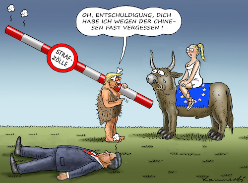 Cartoon: US STRAFZÖLLE GEGEN DIE EU (medium) by marian kamensky tagged brexit,theresa,may,england,eu,schottland,weicher,wahlen,boris,johnson,nigel,farage,ostern,seidenstrasse,xi,jinping,referendum,trump,monsanto,bayer,glyphosa,strafzölle,brexit,theresa,may,england,eu,schottland,weicher,wahlen,boris,johnson,nigel,farage,ostern,seidenstrasse,xi,jinping,referendum,trump,monsanto,bayer,glyphosa,strafzölle