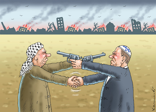 Cartoon: WAFFENRUHE IM NAHEN OSTEN (medium) by marian kamensky tagged waffenruhe,im,nahen,osten,hamas,israel,waffenruhe,im,nahen,osten,hamas,israel