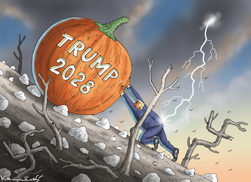 WAHRER HORROR-HALLOWEEN (medium) Cartoon: WAHRER HORROR-HALLOWEEN (medium) by marian kamensky tagged wahrer,horror,halloween,trump,kandidatur,2028,wahrer,horror,halloween,trump,kandidatur,2028