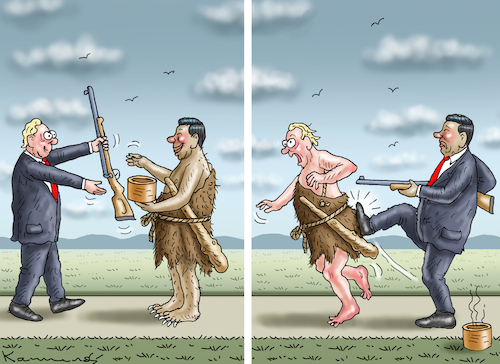 Cartoon: WANDEL DURCH HANDEL (medium) by marian kamensky tagged xi,besucht,die,eu,nur,wegen,orban,macron,wandel,durch,handel,putin,seidenstrasse,xi,besucht,die,eu,nur,wegen,orban,macron,wandel,durch,handel,putin,seidenstrasse