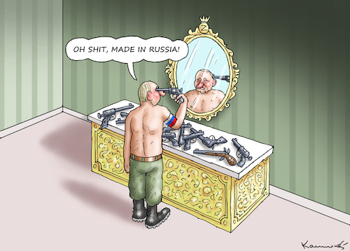 Cartoon: WARUM DER UKRAINE-KRIEG ANDAUERT (medium) by marian kamensky tagged putins,bescherung,ukraine,provokation,swift,nato,osterweiterung,putins,bescherung,ukraine,provokation,swift,nato,osterweiterung