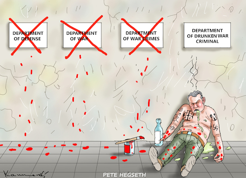 Cartoon: WASHINGTONER FASCHISTENPACK (medium) by marian kamensky tagged pete,hegseth,faschisten,pete,hegseth,faschisten