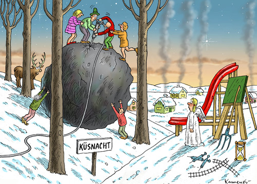 Cartoon: Weihnacht in der Schweiz (medium) by marian kamensky tagged weihnachten,schweiz,zürichsee,weihnachten,schweiz,zürichsee