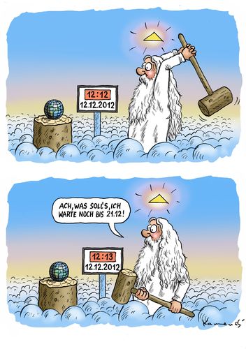 Cartoon: Weltuntergang (medium) by marian kamensky tagged maya,kalender,prophezeihung,weltuntergang,dezember,weihnachten,biene,maja,karel,gott,maya,kalender,prophezeihung,weltuntergang,dezember,weihnachten,biene,maja,karel,gott