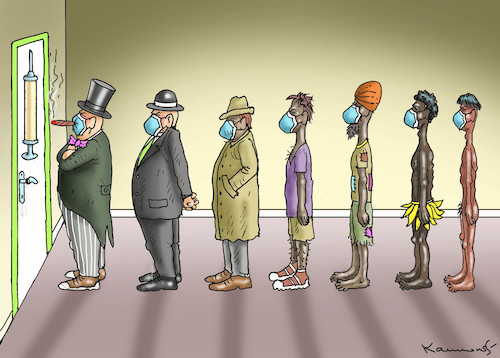 Cartoon: WELTWEITER IMPF-RASSISMUS (medium) by marian kamensky tagged weltweiter,impf,rassismus,weltweiter,impf,rassismus