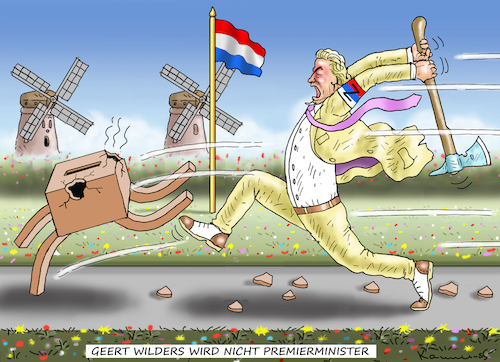 Cartoon: WILDERS KEIN PREMIERMINISTER (medium) by marian kamensky tagged geert,wilders,kein,premierminister,holland,geert,wilders,kein,premierminister,holland