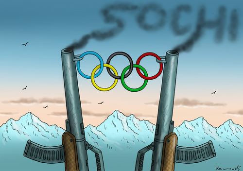 Cartoon: Winter Olympia in Sochi (medium) by marian kamensky tagged putin,sochi,winter,olympia,homophobie,terrorismus,putin,sochi,winter,olympia,homophobie,terrorismus