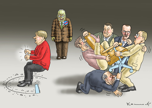 Cartoon: WO SICH SECHS STREITEN (medium) by marian kamensky tagged merkel,seehofer,unionskrise,csu,cdu,flüchtlinge,gauland,merz,afd,akk,spahn,pegida,hutbürger,höcke,führer,wahlen,thüringen,kemmerich,merkel,seehofer,unionskrise,csu,cdu,flüchtlinge,gauland,merz,afd,akk,spahn,pegida,hutbürger,höcke,führer,wahlen,thüringen,kemmerich