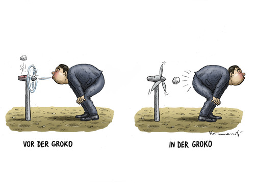 Cartoon: Zu viel Grokoli gegessen (medium) by marian kamensky tagged energiewende,co2,klimagipfel,erneuerbare,energien,windkraft,diesel,siegmar,gabriel,groko,angela,merkel,energiewende,co2,klimagipfel,erneuerbare,energien,windkraft,diesel,siegmar,gabriel,groko,angela,merkel