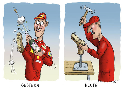 Cartoon: Zurück zu den Wurzeln (medium) by marian kamensky tagged michael,schumacher,ferrari,formel,eins,michael,schumacher,ferrari,formel,eins