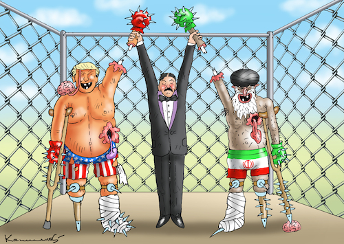 Cartoon: ZWEI GEWINNER (medium) by marian kamensky tagged horm,hormus,desaster,horm,hormus,desaster
