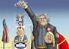 Cartoon: A REAL AMERICAN COMEDY (small) by marian kamensky tagged obama trump präsidentenwahlen usa baba vanga republikaner inauguration demokraten wikileaks faschismus