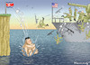 Cartoon: ARSCHGEBOMBTE TRUMPTANIC (small) by marian kamensky tagged obama,trump,präsidentenwahlen,usa,baba,vanga,republikaner,inauguration,demokraten,kim,jong,un,nord,korea,wikileaks,faschismus