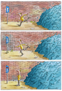 Cartoon: Auf der Flucht vor der Welle (small) by marian kamensky tagged schwarzer,humor,flucht,vor,der,rechtradikalisierung