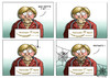 Cartoon: Das F von Frau Merkel (small) by marian kamensky tagged it,gipfen,in,hamburg,frau,merkel,das,wort
