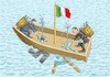 Cartoon: ITALIENISCHE TRAGÖDIE (small) by marian kamensky tagged lega,nord,italien,fünf,sterne,bewegung,populismus,kommunismus,nationalismus
