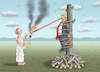 Cartoon: LÜGENHEXENBRAND (small) by marian kamensky tagged trumps,präsidentschaft,2024,stable,genius,trump