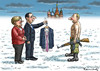 Cartoon: MERKEL UND HOLLANDE IN MOSKAU (small) by marian kamensky tagged obama,castro,cuba,embargo,putin,diktatoren