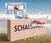 Cartoon: SCHULZSCHALLMAUER (small) by marian kamensky tagged schulzeffekt,martin,schulz,kanzlerkandidat,spd,merkel