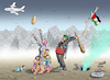 Cartoon: UN HILFT GAZA (small) by marian kamensky tagged greta,thunberg,hamas,israel,gaza,ricarda,lang,huthi,iran