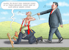 Cartoon: VERHANDLUNGSGENIE TRUMP (small) by marian kamensky tagged musk,trump,zuckerberg,bezos,felon,and,elon,in,panama,zölle,diktator,selenskyj,putin,ukraine,usa,china,handelskrieg