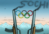 Cartoon: Winter Olympia in Sochi (small) by marian kamensky tagged putin,sochi,winter,olympia,homophobie,terrorismus