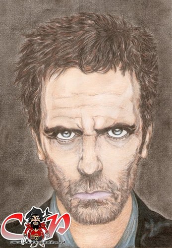 Cartoon: Hugh Laurie (medium) by corabiapiratilorgmailcom tagged portrete,desene,caricaturi,corabia,piratilor,hugh,laurie,ion,mihai,alin