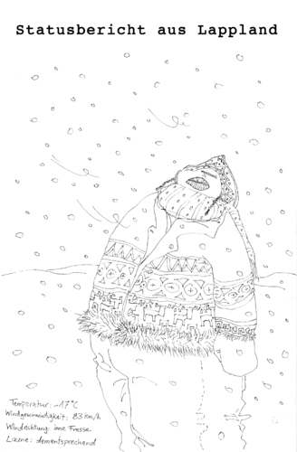 Cartoon: statusbericht aus lappland (medium) by till tagged schnee,wetter,laune,kalt