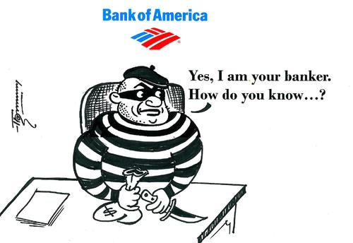Cartoon: Bank of America (medium) by Thommy tagged bank,of,america
