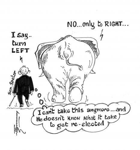 Cartoon: Change of Guard (medium) by Thommy tagged republican,sen,arlen,spector
