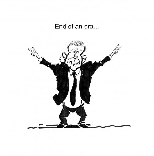 Cartoon: End of an Era (medium) by Thommy tagged bush,presidency