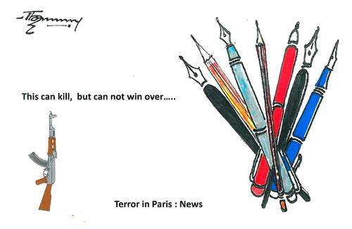 Cartoon: Terror in Paris (medium) by Thommy tagged paris,in,terror