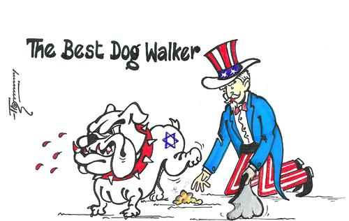 Cartoon: Worlds best Dog Walket (medium) by Thommy tagged israel,us,relations