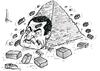 Cartoon: The Crumbling Pyramid (small) by Thommy tagged egypt,mubarak